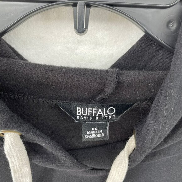 Buffalo David Bitton Sweatshirt Womens XS Black Hoodie Comfort Drawstring - Picture 8 of 10